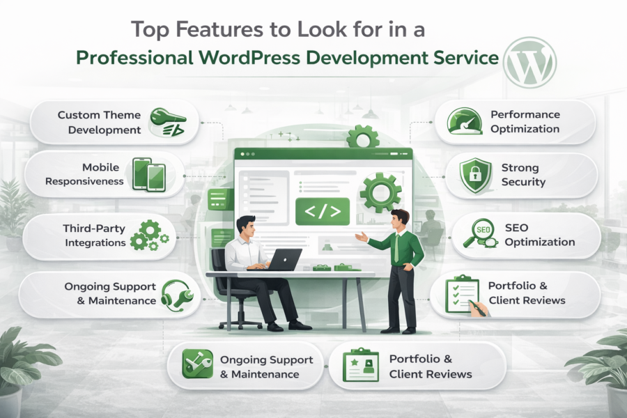 WordPress Development Service Features Guide with Performance, Security and SEO Optimization